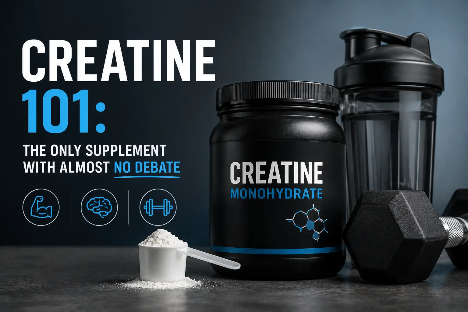 Athlete lifting weights in a gym — creatine is one of the few supplements with strong evidence for improving strength and high-intensity performance