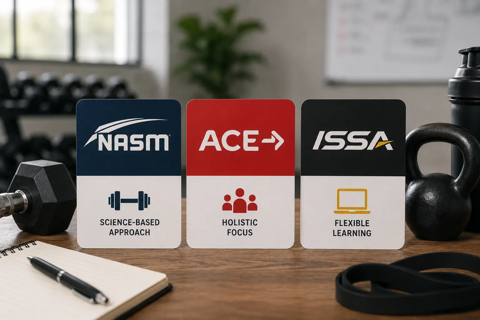 Active lifestyle and balanced fitness routine — representing the professional coaching context that NASM, ACE, and ISSA certifications prepare trainers for