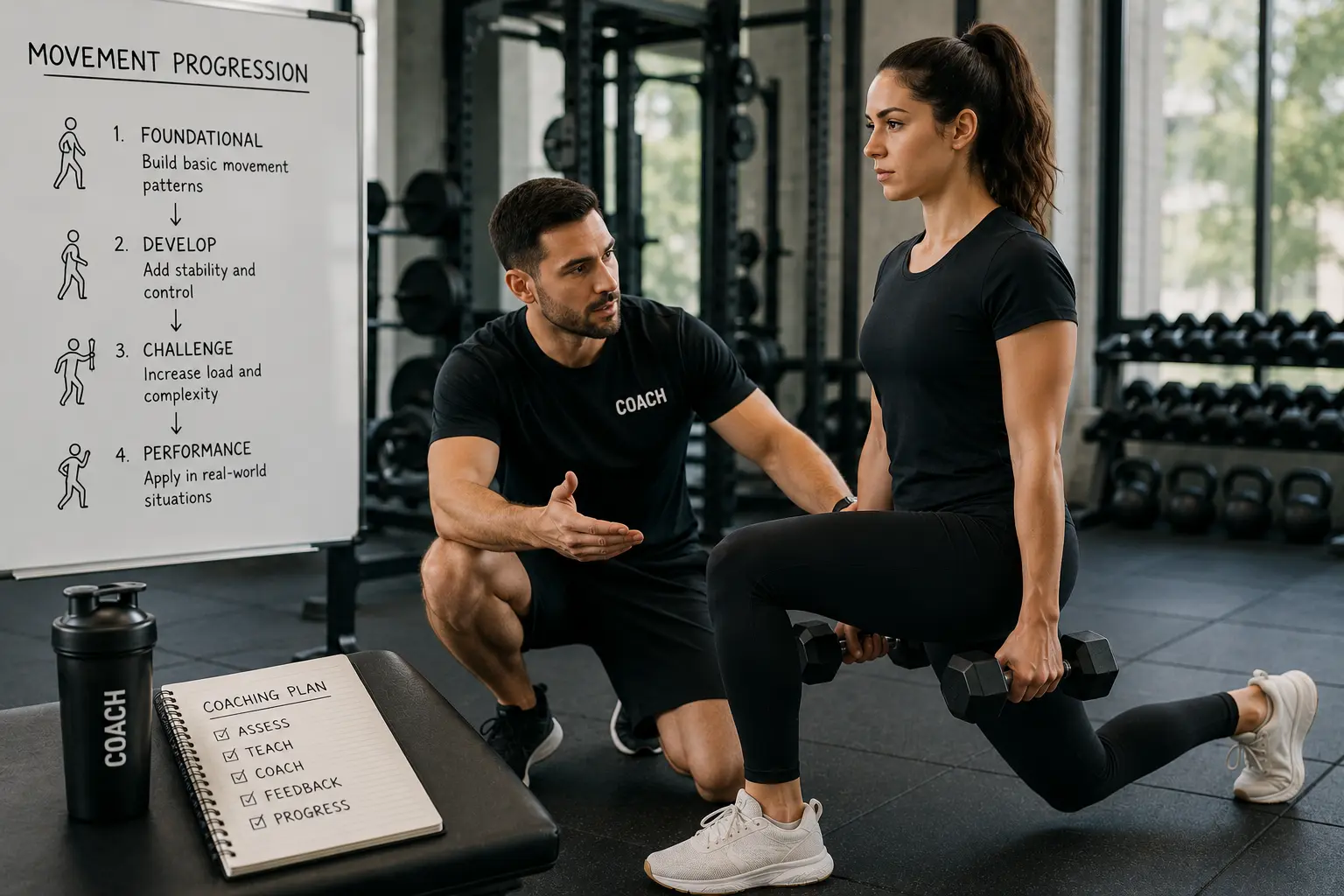 Bodyweight training progressions — the kind of practical coaching skill that certification curricula begin but real supervised experience is needed to complete