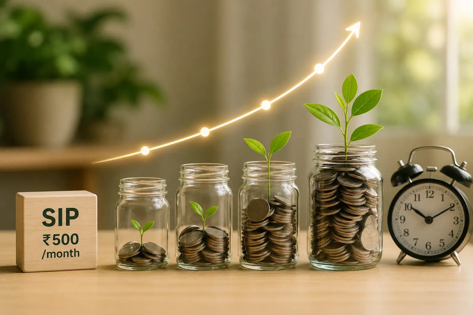 Financial growth chart representing the power of systematic investing and long-term compounding